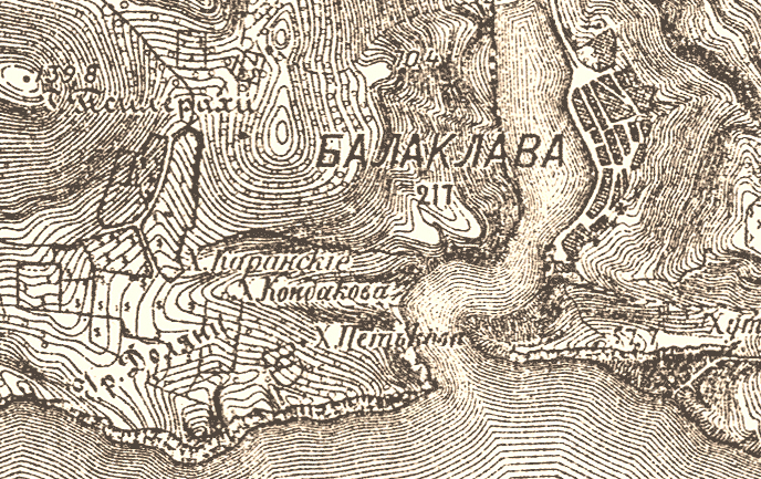 Фрагмент карты Таврической губернии 1886 года