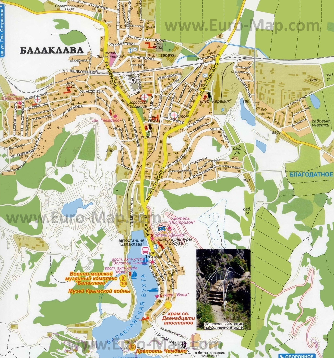 Карта улиц и дорог Балаклавы