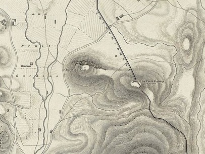 Размещение храма Святого Илии на английской карте 1954 года. ­
